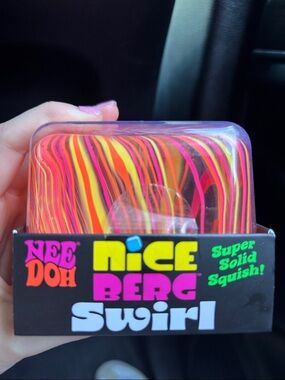 NeeDoh Nice Berg Swirl- Neon Pink, Yellow, Orange VIRAL MEGA